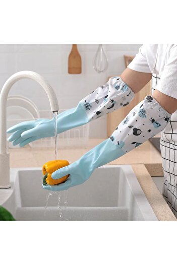 SAVORYHOME Dish gloves warm rubber waterproof kitchen wash dishes household work gloves women's waterproof 04