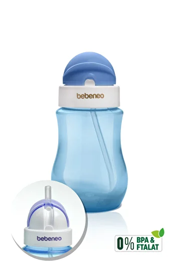 BEBENEO 250 ml Baby Drinker with Straw - Practical Lid, Bpa Free