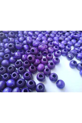 Selin 8 mm Wooden Beads - 100 Gr (0Rt 330-400 Pieces) Purple