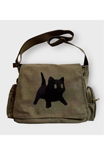 DEEFWEAR Messenger Bag - Cat Printed and Adjustable Belt