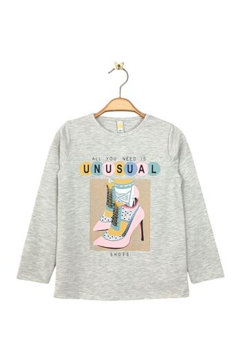 Via Girls Gray Crew Neck Heeled Girl's Shoes - 6-9 Years Old Body