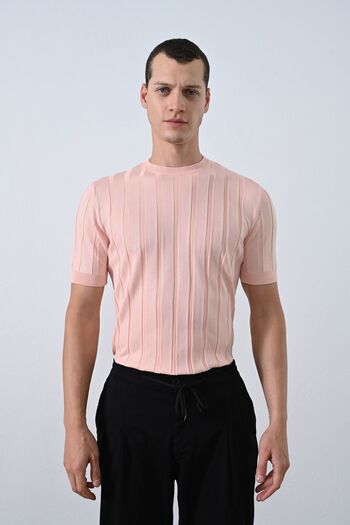 İLKCET MODA Premium Knitwear T-shirt - Stripe Detailed