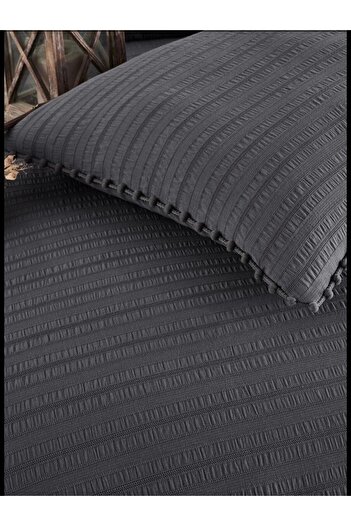 Altınbaşak Emboss Shadow Fitilli Saten Çift Kişilik Nevresim Takımı