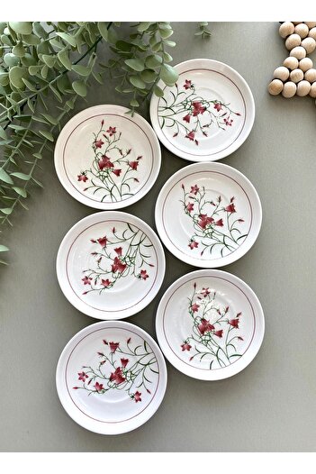 Yiğit Seramik Züccaciye Fushia Çiğdem Model 6-Piece Tea Plate