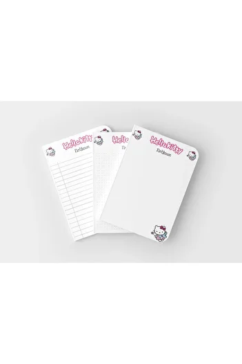 Srctech Hello Kity Planner Unlined Ruled and Checkered Notepad A5 Size Set of 3
