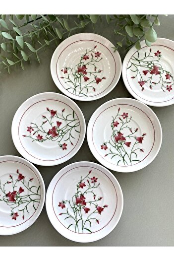 Yiğit Seramik Züccaciye Fushia Çiğdem Model 6-Piece Tea Plate