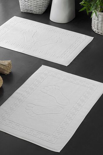 VEVİEN HOME 100% Cotton Foot Towel 2 Pieces 50x70 Cm White