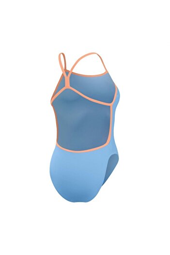 SPEEDO Μπλε γυναικείο μαγιό - Σχέδιο με συμπαγή πλάτη σε σχήμα V