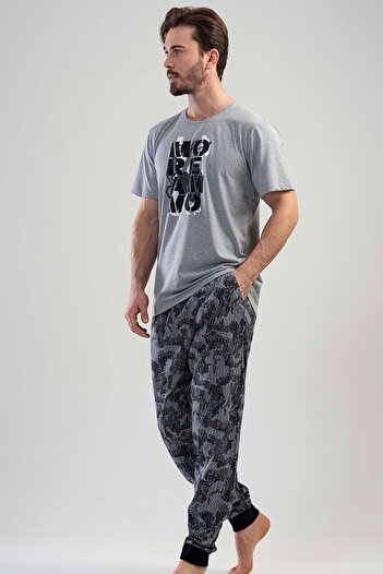 VİENETTA Men's Short Sleeve Pajama Set
,111401