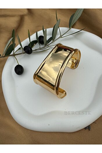 Berceste Takı Xoxo Model Gold Kalın Kelepçe
