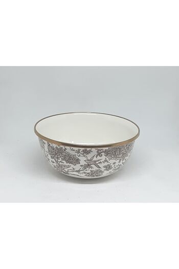 Avşar ENAMEL HOUSE 16 CM 750 ML DECORED ENAMEL BOWL PRESENTATION HOLDER