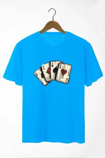 Pasage Azurco Oversize Playing Card Printed Black Dark T-shirt