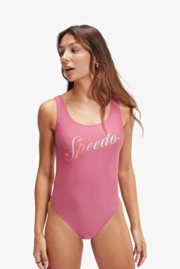 SPEEDO Logo Deep Ubk 1Pc Pt Women's Pink Swimsuit 8-00307616651
