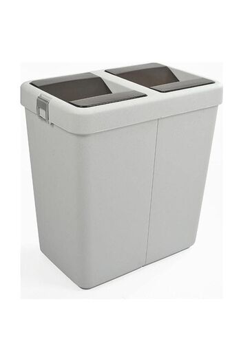 ego home Mote Double Gray Trash Can Bucket with Sensitive Lid Double Lid Gray 80 Lt
