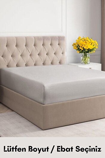 LATTE TEKSTİL Gray 100% Cotton Combed - Fitted Elastic Sheet Single/Double/King Size