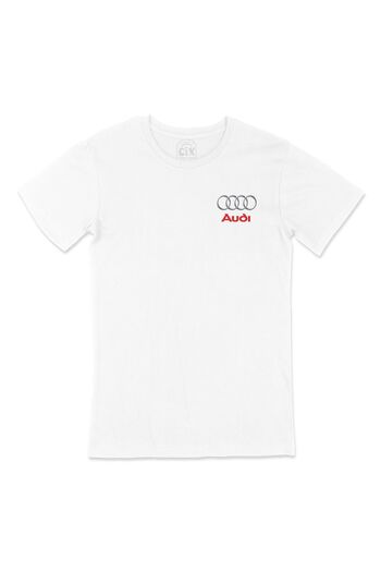 Cix Λευκό μπλουζάκι με λογότυπο Audi και σχέδιο λογότυπου τσέπης
