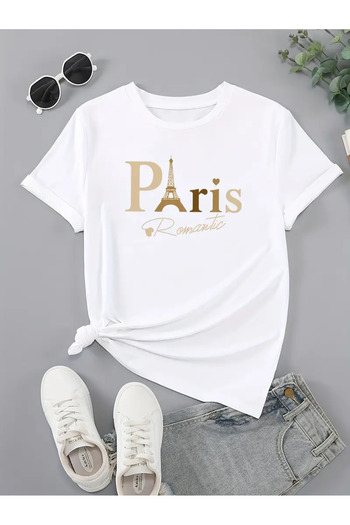 Pink Sky Paris Printed Unisex Oversize Crew Neck T-Shirt