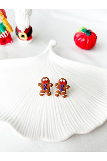 TREND Man Christmas New Year Cookie - Minimal Ginger Earrings