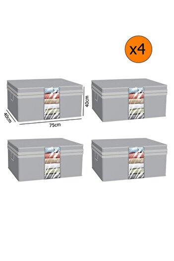 Spartek home textile 4- Adet -LÜX GRİ - Pencereli Yastık Yorgan - Hurcu 75 X 40 X 40 Cm