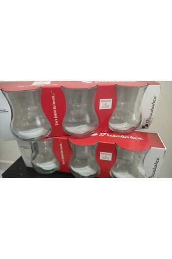 Paşabahçe Set of 3 Samovar Large Tea Cups (2 Packs)