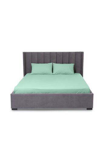 Sabia Organic 100% Cotton 240X260Cm Double Flat Sheet Set 62 Wire (155 Tc)