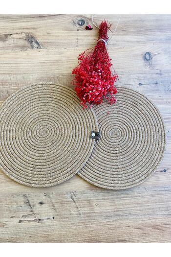 JÜTEX HOME 2-Piece Jute Straw Placemat Set