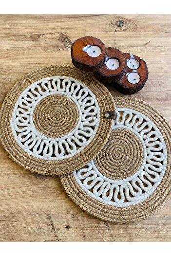 JÜTEX HOME 2-Piece Jute Straw Placemat Set