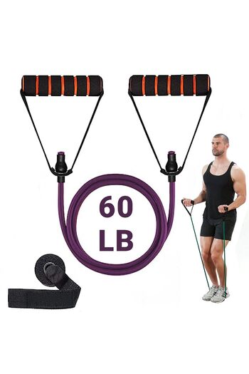 anythingbasic ab.Resistance Tube of Size 1200 * 7 * 11 mm For home exercise| Men and Women (Purple)