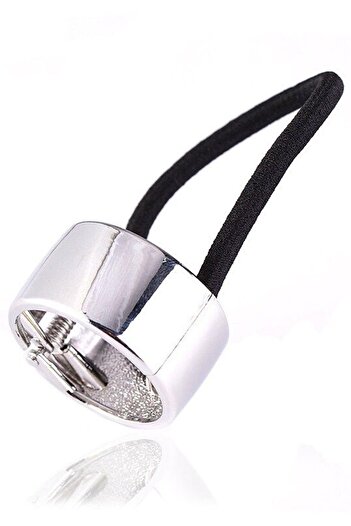 TAKIŞTIR Silver Color Metal Detailed Rubber Buckle