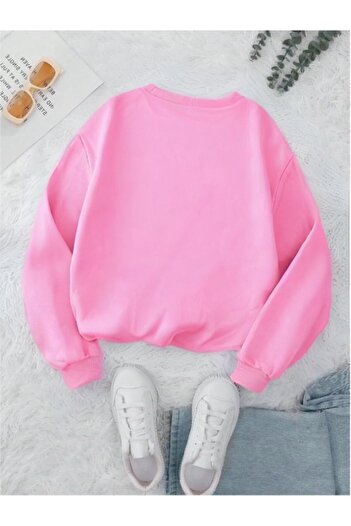 MOONBULL Kadın Bear Baskılı Oversize Sweatshirt