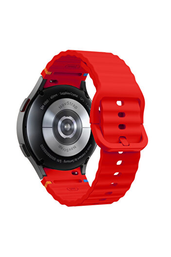 NovStrap Samsung Galaxy Watch 7 Fe 6 5 4 40 44 Classic 42 43 45 46 mm ile Uyumlu Kordon Wavy Silikon