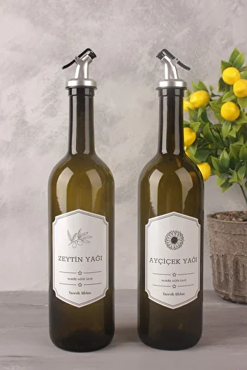 millonu Amber 2-Piece 750 ml Olive Oil, Sunflower Oil, Oil Bottle Oil Pot, Retro Oil Bottle
