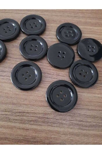 İMREN AKSESUAR Italiab Black Jacket Coat and Cardigan 4 cm Black Button 1 Pack 5 Pieces