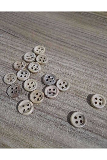 İMREN AKSESUAR Natural Wood Wooden Button 9mm 1 Pack 10 Pieces