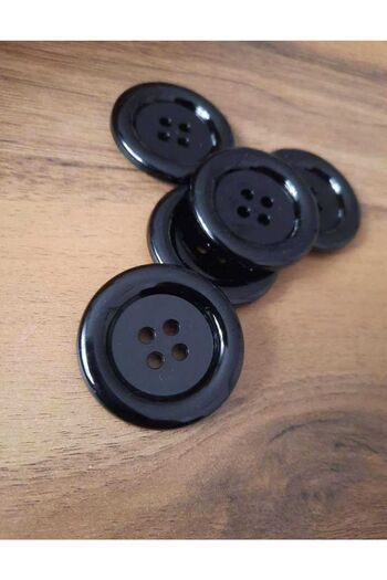 İMREN AKSESUAR Italiab Black Jacket Coat and Cardigan 4 cm Black Button 1 Pack 5 Pieces