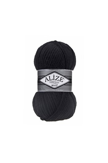 Alize Superlana Maxi Wool 100g Hand Knitting Yarn Color: black-60-wool Hand Knitting Yarn