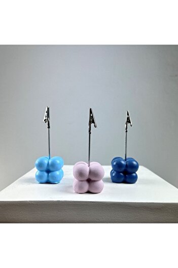 oasis decoration Bubble Note Holder Set of 3 (Light Blue - Pink - Gray Blue)