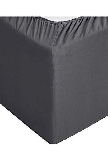 She&Co Single Elastic Sheet Set-anthracite (100X200 CM 30 CM)