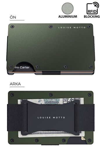 Louise Motto Cardx - Burano Strap - Yeni Nesil Minimalist Cüzdan & Kartlık Premium Malzeme, Rfıd Korumalı (YEŞİL)