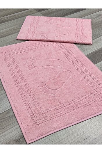 AYHANHOME Pack of 2 Patterned Footprint Towels - 100% Cotton, 50X70 cm