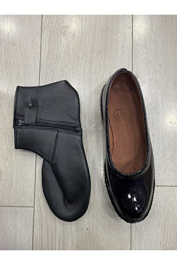 Brs Derby Kırmızı Astarlı Lastik Ayakkabı Deri Mest 2’li Set