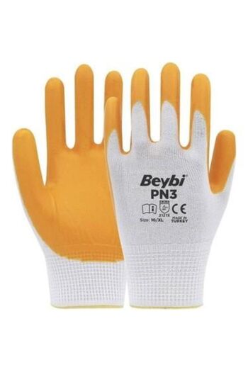 Beybi Beybi̇ Pn3 Poly.Lined Nitrile Gloves Yellow White No:9 Size:L 288 Pieces