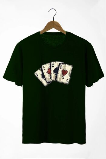 Pasage Azurco Oversize Playing Card Printed Black Dark T-shirt