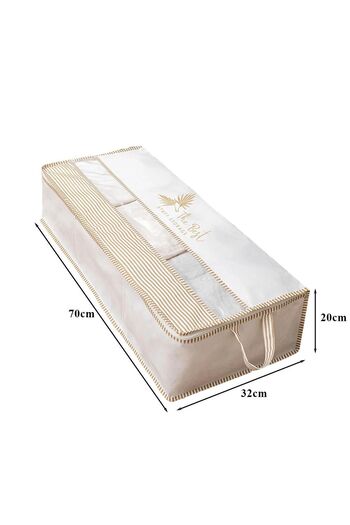 Nisahometeks 4 Pieces Windowed Base Storage Bag Under Base Organizer Storage 70*32*20 cm