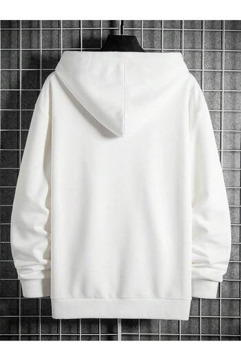 PENTHİLUS Λευκό τρίγωνο με στάμπα oversize με κουκούλα