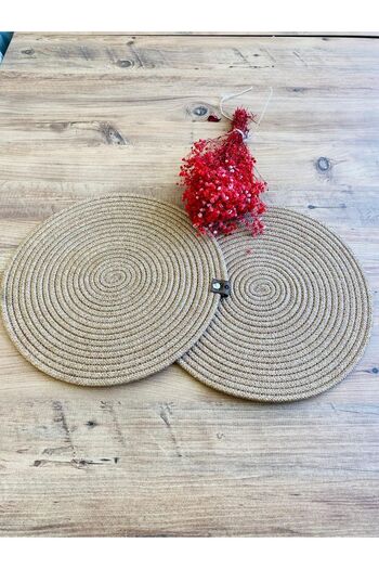 JÜTEX HOME 2-Piece Jute Straw Placemat Set