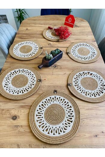 JÜTEX HOME 6 Piece Jute Wicker American Service Supla