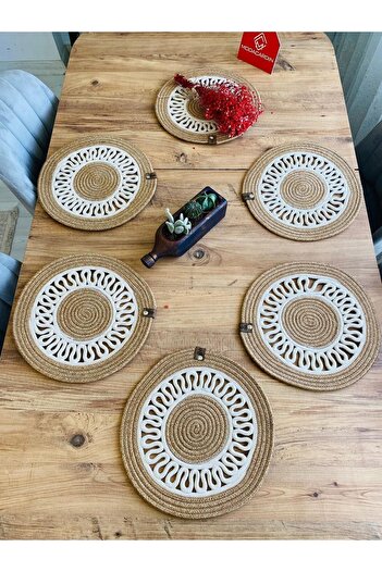 JÜTEX HOME 6 Piece Jute Wicker American Service Supla