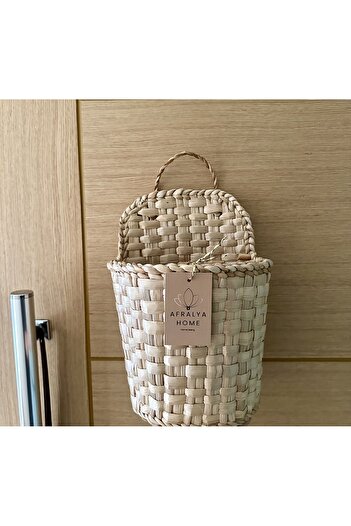 afralya home Wooden Wicker - Mailbox, Wall Flower Pot, Newspaper Bookshelf and Decorative Basket
