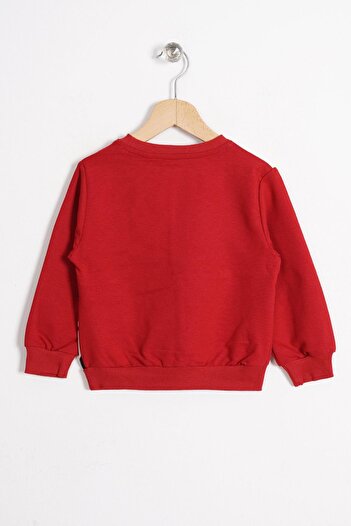 zepkids Boy's Red Sweatshirt - Lazy Animal Figure